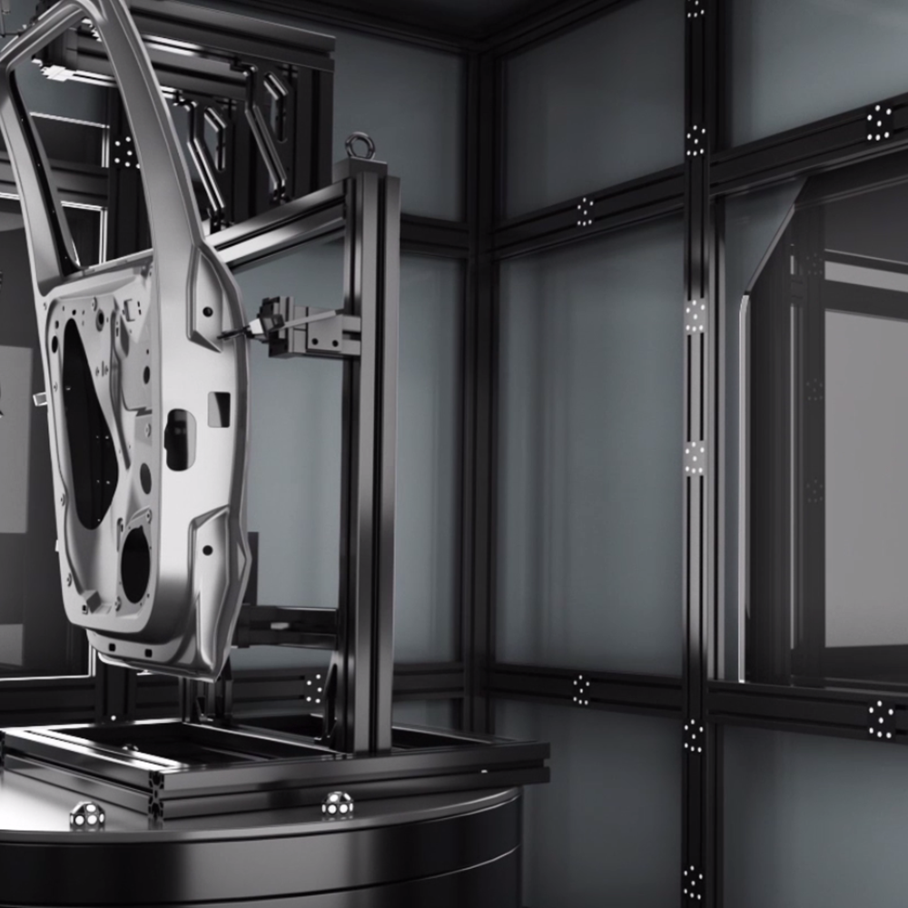 Sistema di scansione 3D montato su robot MarvelScan Galaxy per misurazioni 3D automatizzate